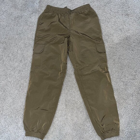 Good American Pants - GOOD AMERICAN NYLON PARACHUTE CARGO JOGGER PANTS Chocolate Brown Size 2 = Medium